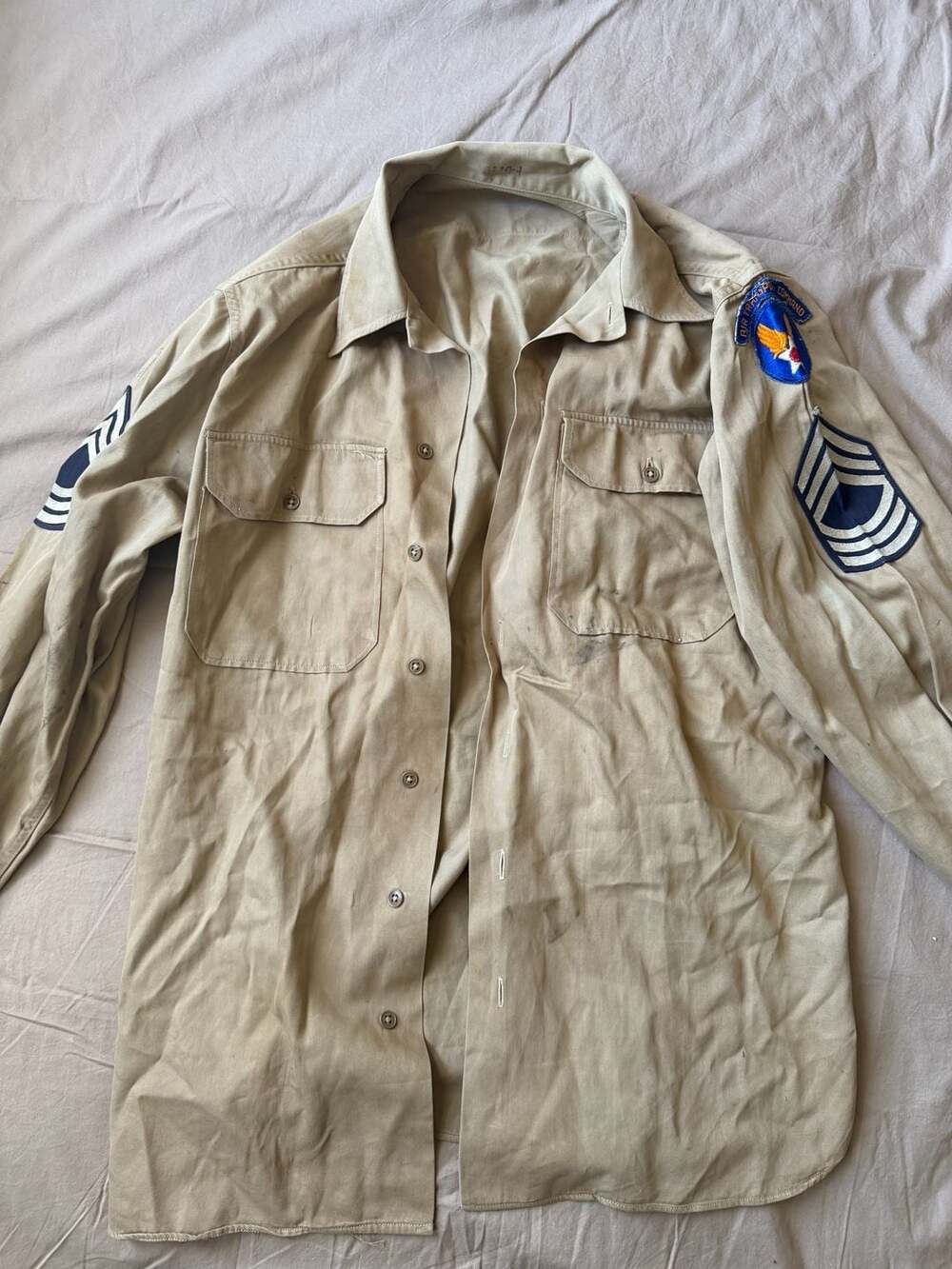 WWII USAAF ATC Shirt Master Sergeant Ferguson